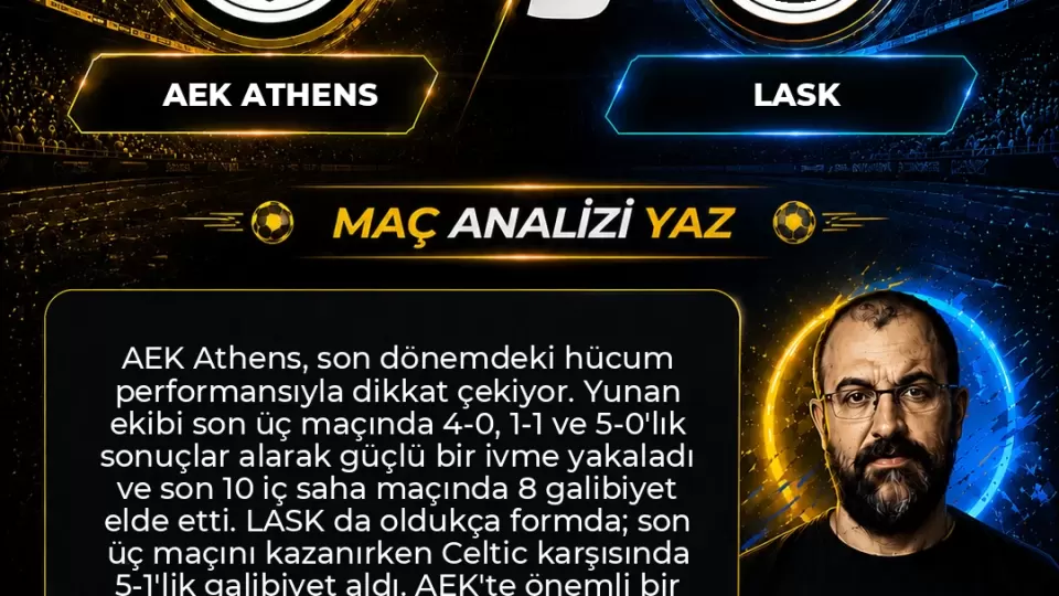 AEK Athens – LASK İddaa Tahmini ve Maç Analizi