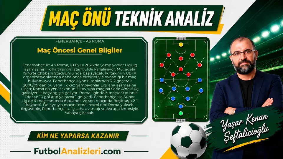 Fenerbahçe – AS Roma Teknik Maç Analizi